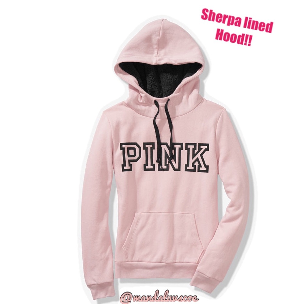 ๐ซSOLD๐ซ๐VS PINK PINK SHERPA FUNNEL NECK PULLOVER - Picture 2 of 8